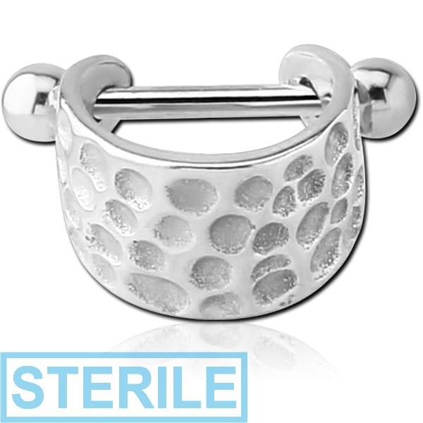 STERILE SURGICAL STEEL CARTILAGE SHIELD - HAMMERED TEXTURE