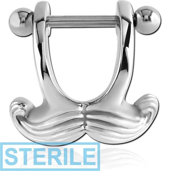 STERILE SURGICAL STEEL CARTILAGE SHIELD - MUSTACHE