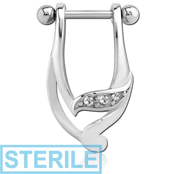 STERILE SURGICAL STEEL JEWELLED CARTILAGE SHIELD - RIGHT