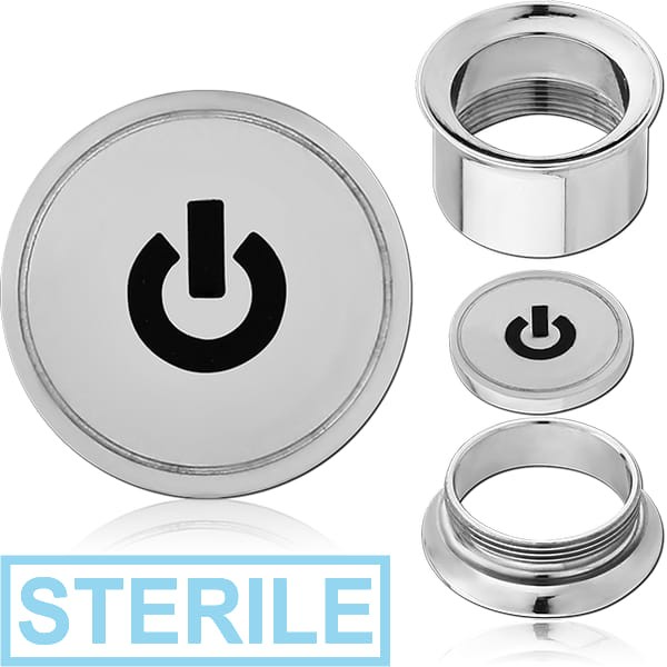 STERILE SURGICAL STEEL ENAMEL DISC ATTACHMENT FOR THREADED TUNNEL SIZE 10.0 - ON OFF ICON