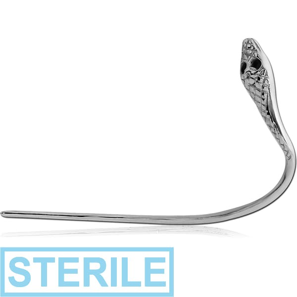STERILE SURGICAL STEEL EYEBROW - SNAKE HEAD LEFT