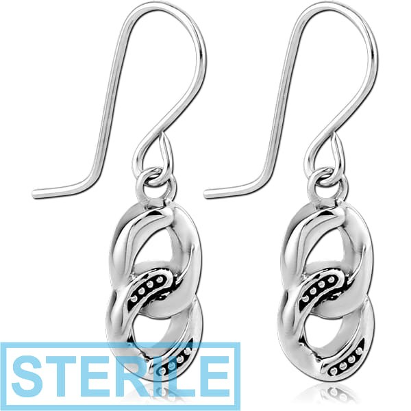 STERILE SURGICAL STEEL EARRINGS PAIR - TWO JOINTS