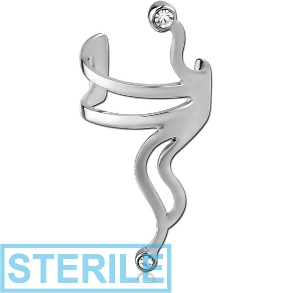 STERILE SURGICAL STEEL JEWELLED EAR CUFF