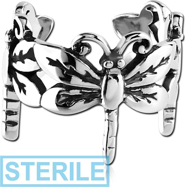 STERILE SURGICAL STEEL EAR CUFF - BUTTERFLY