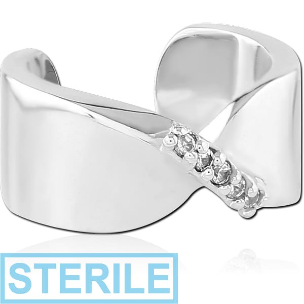 STERILE SURGICAL STEEL JEWELLED EAR CUFF