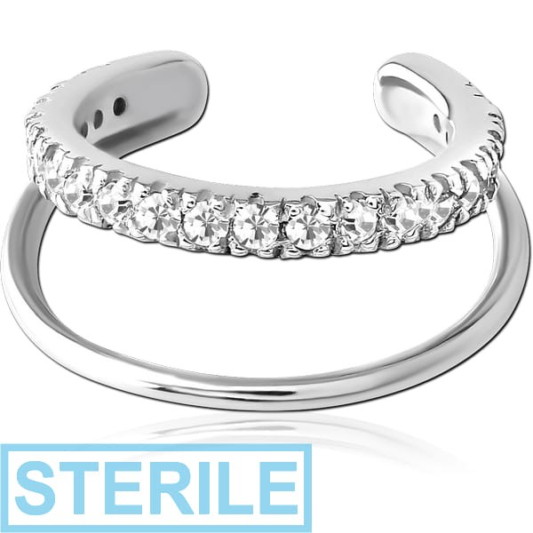 STERILE SURGICAL STEEL JEWELLED EAR CUFF