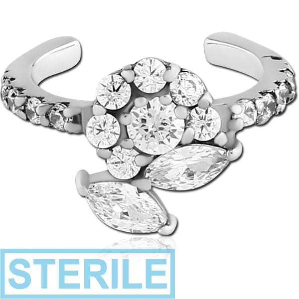 STERILE SURGICAL STEEL JEWELLED EAR CUFF