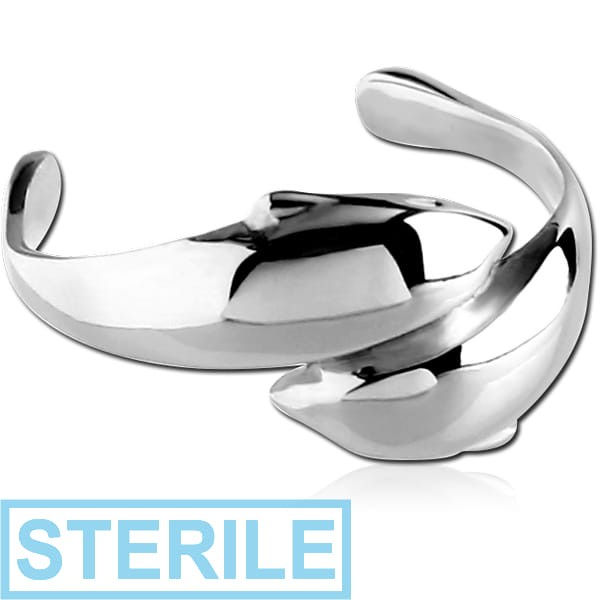 STERILE SURGICAL STEEL EAR CUFF - DOLPHINS