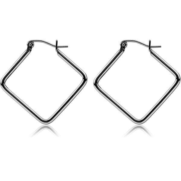 STERILE SURGICAL STEEL WIRE HOOP EARRINGS - RHOMBUS