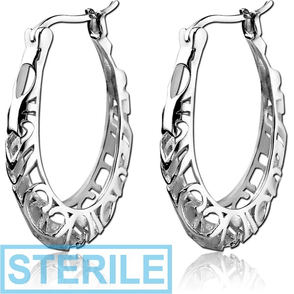 STERILE SURGICAL STEEL HOOP EARRINGS