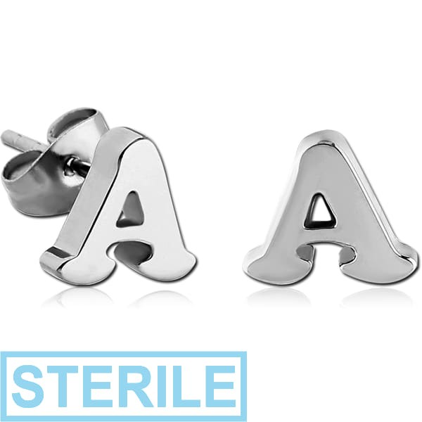 STERILE SURGICAL STEEL EAR STUDS PAIR - A