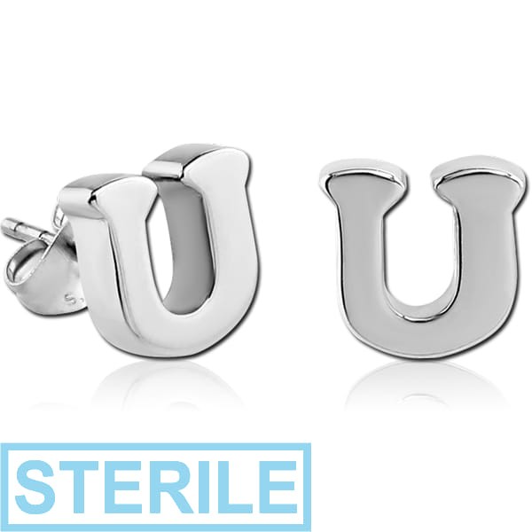 STERILE SURGICAL STEEL EAR STUDS PAIR - U