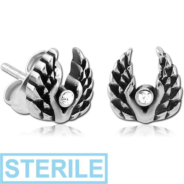 STERILE SURGICAL STEEL EAR STUDS PAIR