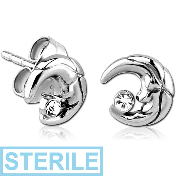 STERILE SURGICAL STEEL EAR STUDS PAIR