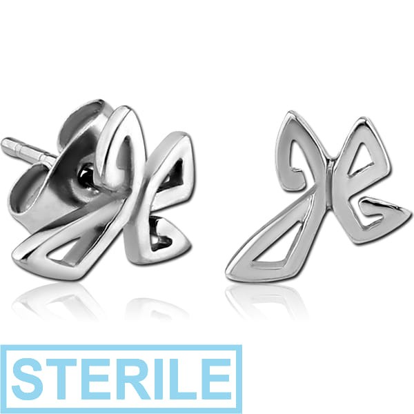 STERILE SURGICAL STEEL EAR STUDS PAIR