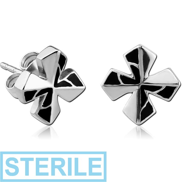 STERILE SURGICAL STEEL EAR STUDS PAIR