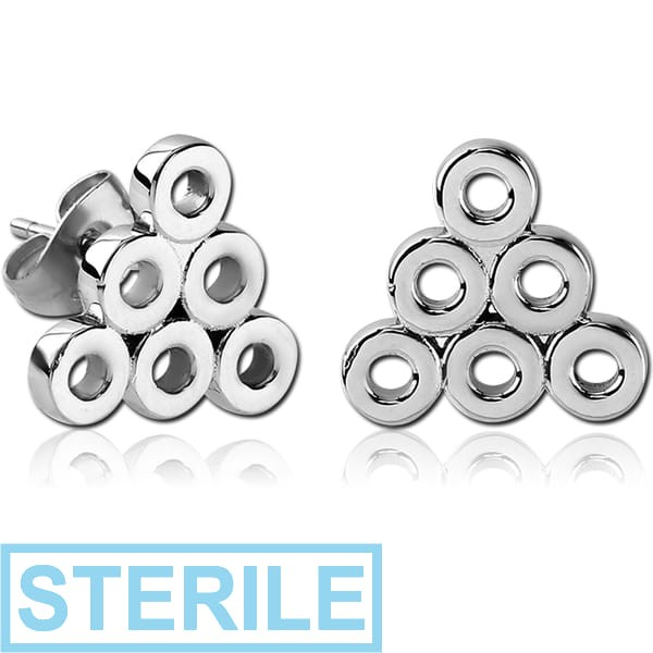 STERILE SURGICAL STEEL EAR STUDS PAIR