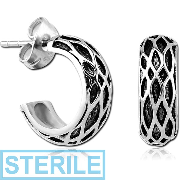STERILE SURGICAL STEEL EAR STUDS PAIR WITH ENAMEL - HOOP HIVE