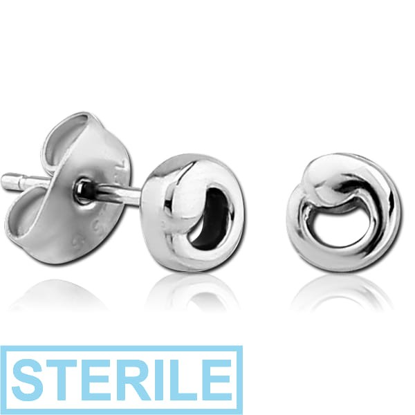 STERILE SURGICAL STEEL EAR STUDS PAIR