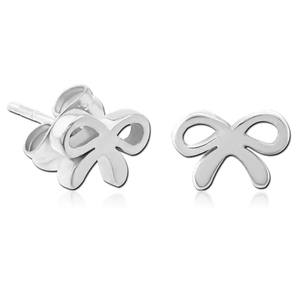 STERILE SURGICAL STEEL EAR STUDS - BOW