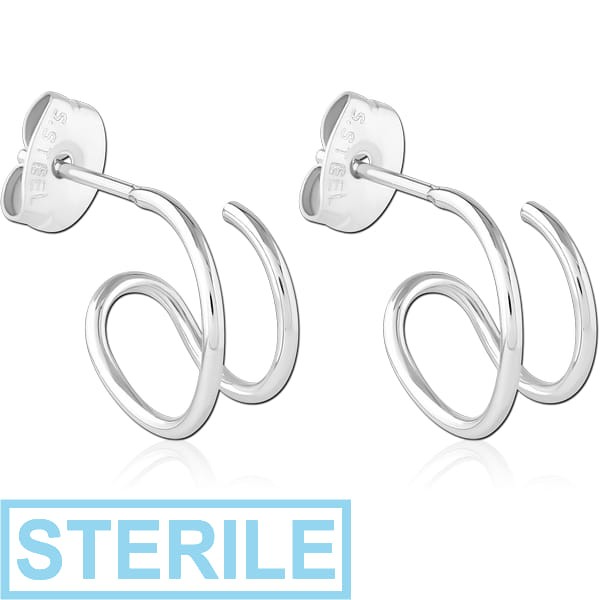 STERILE SURGICAL STEEL EAR STUDS