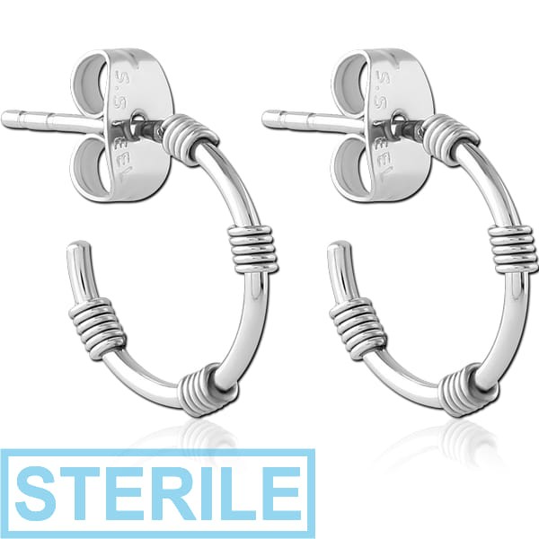 STERILE SURGICAL STEEL EAR STUDS