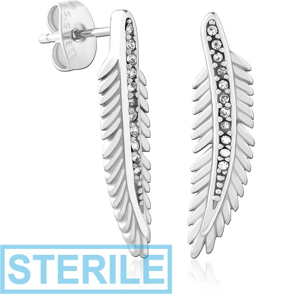STERILE SURGICAL STEEL EAR STUDS PAIR