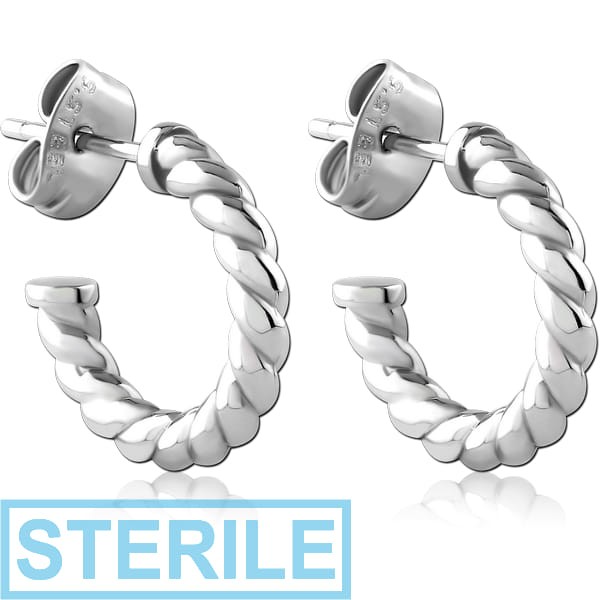 STERILE SURGICAL STEEL EAR STUDS PAIR