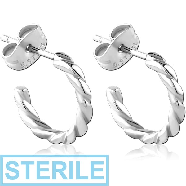 STERILE SURGICAL STEEL EAR STUDS PAIR