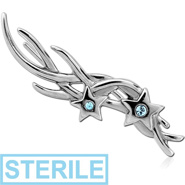 STERILE SURGICAL STEEL JEWELLED EAR VINE - RIGHT