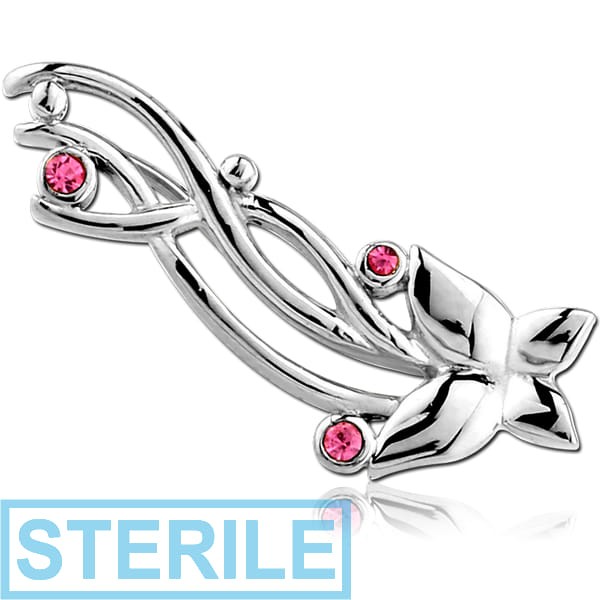 STERILE SURGICAL STEEL JEWELLED EAR VINE - RIGHT