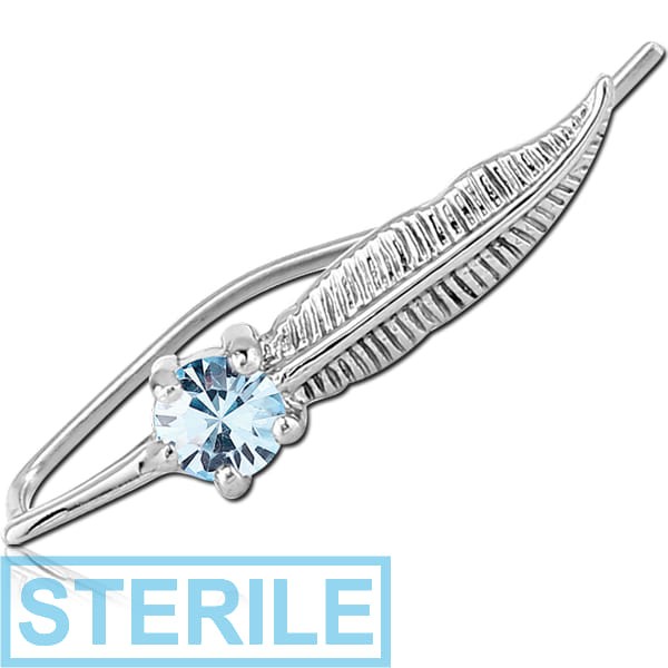 STERILE SURGICAL STEEL JEWELLED EAR VINE - LEFT