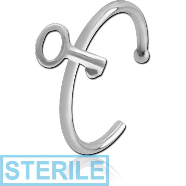 STERILE SURGICAL STEEL OPEN NOSE RING - KEY