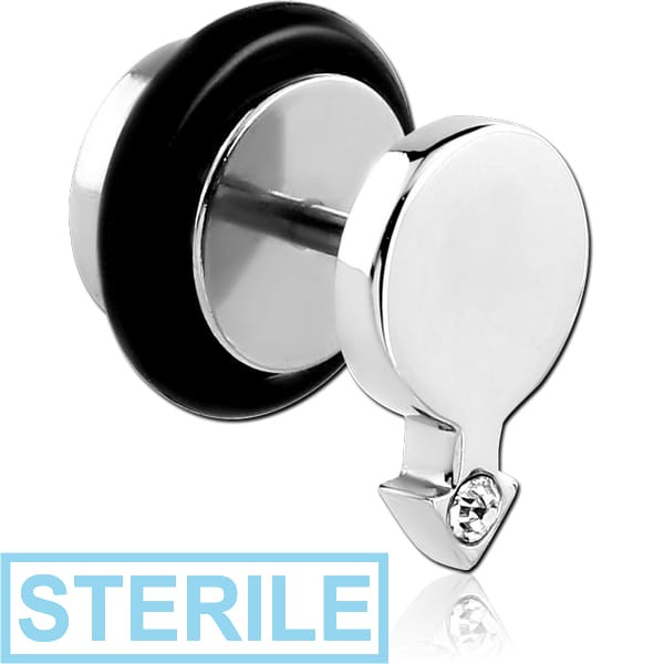 STERILE SURGICAL STEEL JEWELLED FAKE PLUG - MALE SIGN