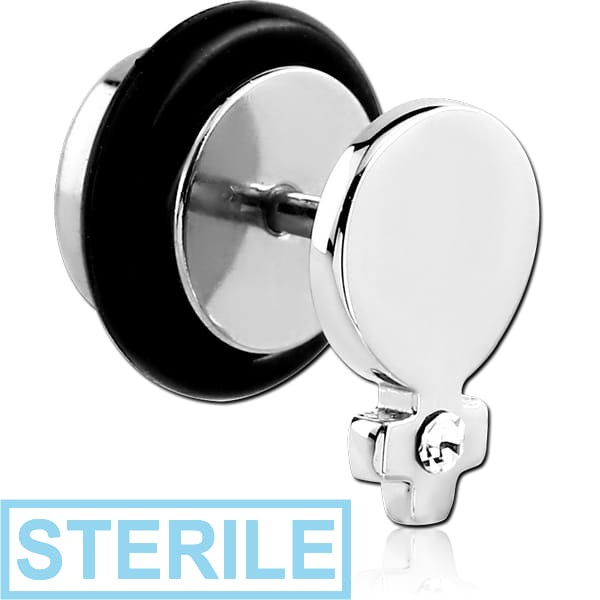 STERILE SURGICAL STEEL JEWELLED FAKE PLUG - FEMALE SIGN