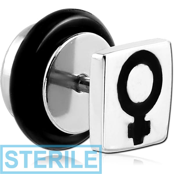 STERILE SURGICAL STEEL FAKE PLUG - FEMALE SIGN