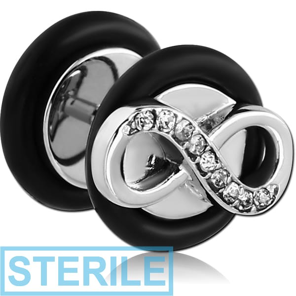 STERILE SURGICAL STEEL JEWELLED FAKE PLUG - INFINITY