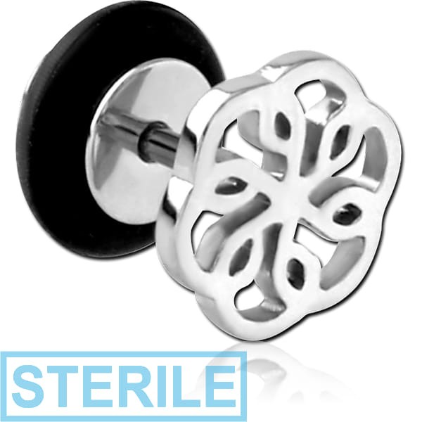 STERILE SURGICAL STEEL FAKE PLUG - FILIGREE