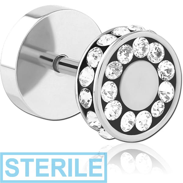 STERILE SURGICAL STEEL JEWELLED FAKE PLUG