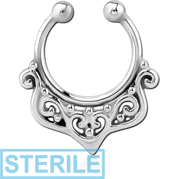 STERILE SURGICAL STEEL FAKE SEPTUM RING - FILIGREE