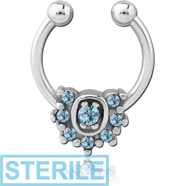 STERILE SURGICAL STEEL JEWELLED FAKE SEPTUM RING