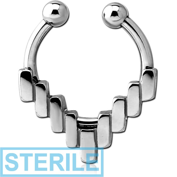 STERILE SURGICAL STEEL FAKE SEPTUM RING - STEPS
