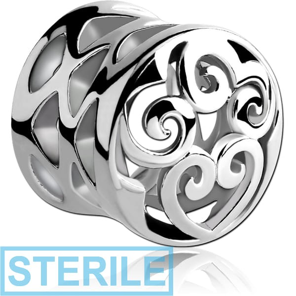 STERILE SURGICAL STEEL DOUBLE FLARED HOLLOW PLUG