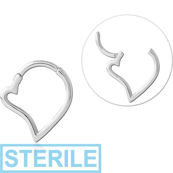 STERILE SURGICAL STEEL HINGED CLICKER - HEART