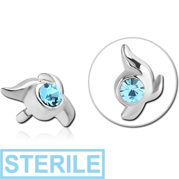 STERILE SURGICAL STEEL JEWELLED PUSH FIT ATTACHMENT FOR BIOFLEX INTERNAL LABRET