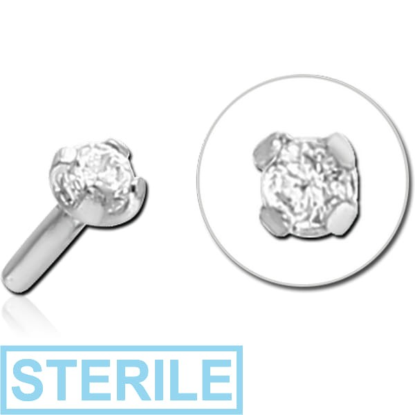 STERILE SURGICAL STEEL JEWELLED PUSH FIT ATTACHMENT FOR BIOFLEX INTERNAL LABRET - ROUND