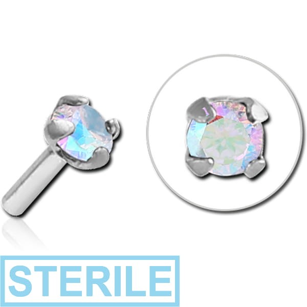 STERILE SURGICAL STEEL JEWELLED PUSH FIT ATTACHMENT FOR BIOFLEX INTERNAL LABRET - ROUND