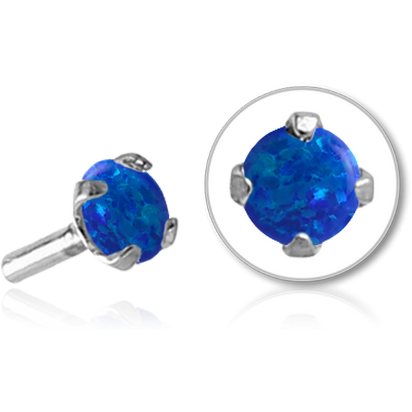 SURGICAL STEEL SYNTHETIC OPAL JEWELED ATTACHMENT FOR BIOFLEX INTERNAL LABRET