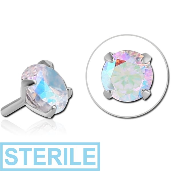 STERILE SURGICAL STEEL JEWELLED PUSH FIT ATTACHMENT FOR BIOFLEX INTERNAL LABRET - ROUND