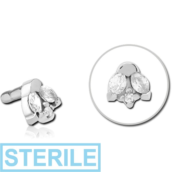 STERILE SURGICAL STEEL JEWELLED PUSH FIT ATTACHMENT FOR BIOFLEX INTERNAL LABRET
